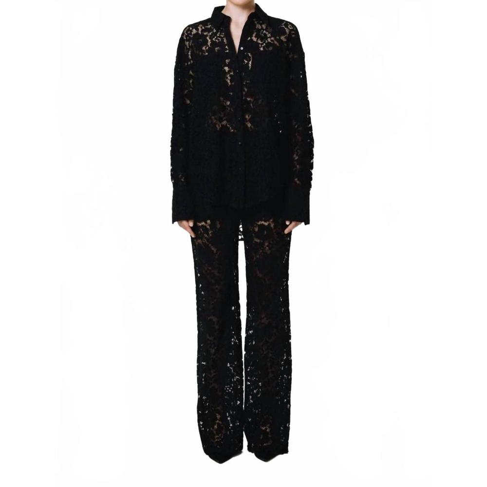 NEW SANS FAFF london lace oversized dress shirt in black
